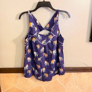 Maeve Purple Elephant Print Tank Top